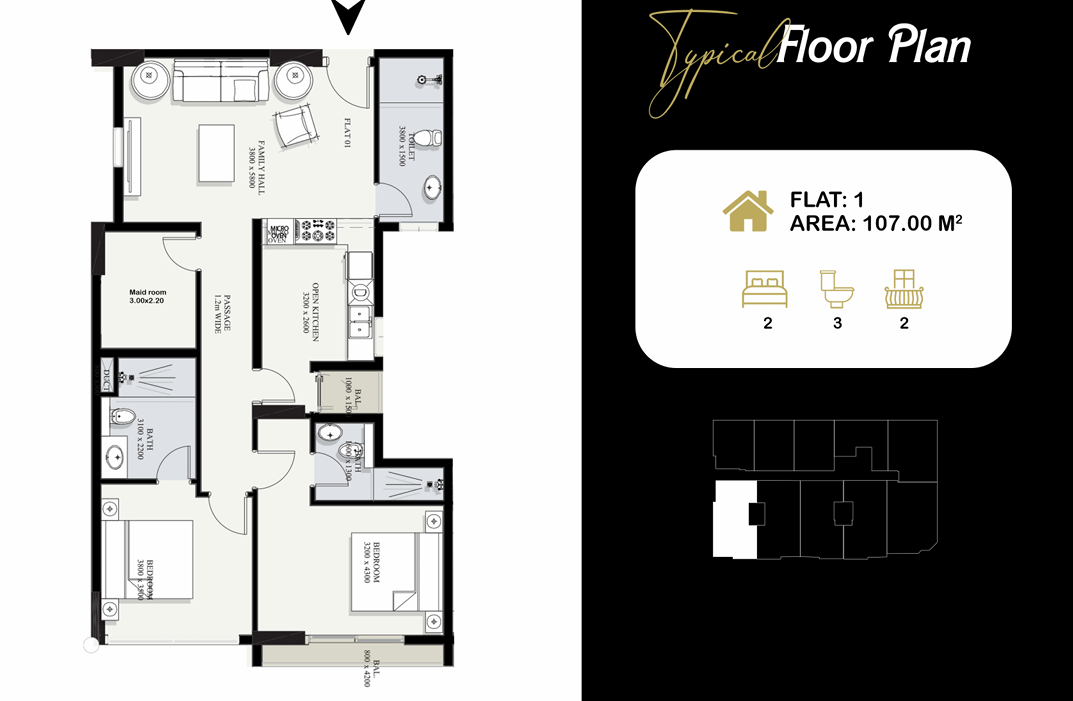 1-Bed Apartment for Sale in Bawshar | OMR 30,800 | Tamlik Oman thumbnail 4